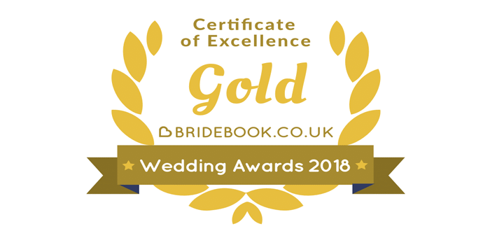 Bridebook certificate of excellence 2018